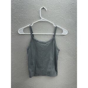No Boundaries Womens Tank Top Size XS Gray Ribbed Cropped